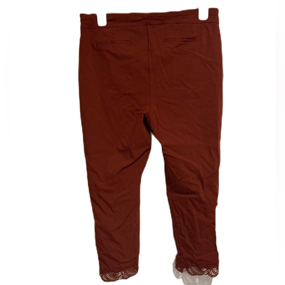Chico’s Women’s Slacks Pants Maroon w/ Lace trim Sz. 16R - Picture 2 of 7